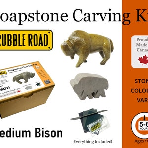 Bison Soapstone Carving Kit - Medium- Kids and Adult Craft Kit - Carving Activity Arts and Crafts DIY