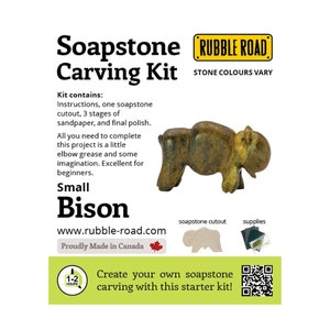 Bison Sculpture Soapstone Kit Small Kids and Adult Craft Kit Carving Activity Arts and Crafts DIY image 8