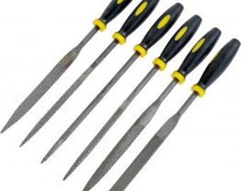 Carving Rasp Set of 6pc -7" length  Carving File Rasp- Handled 1 Side Soapstone Rasp File