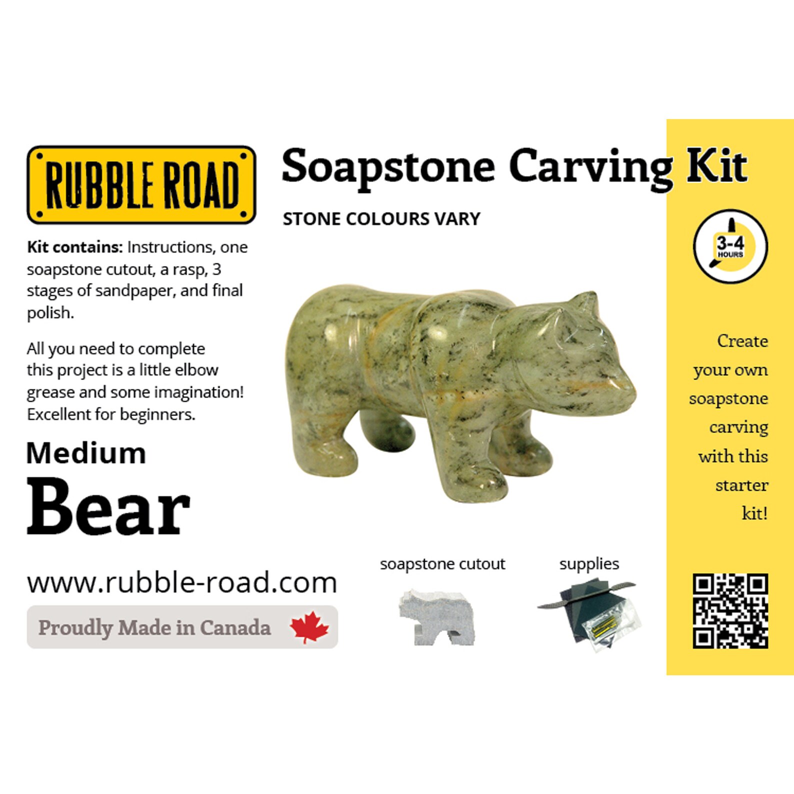 Bear Soapstone Carving Kit MEDIUM Kids Craft Kit Carving Etsy Australia