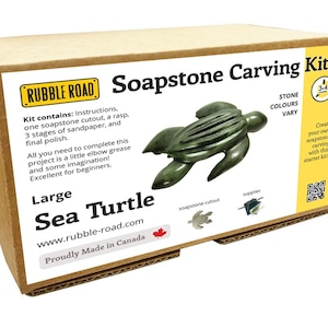 Sea Turtle Soapstone Carving Kit - DIY -LARGE