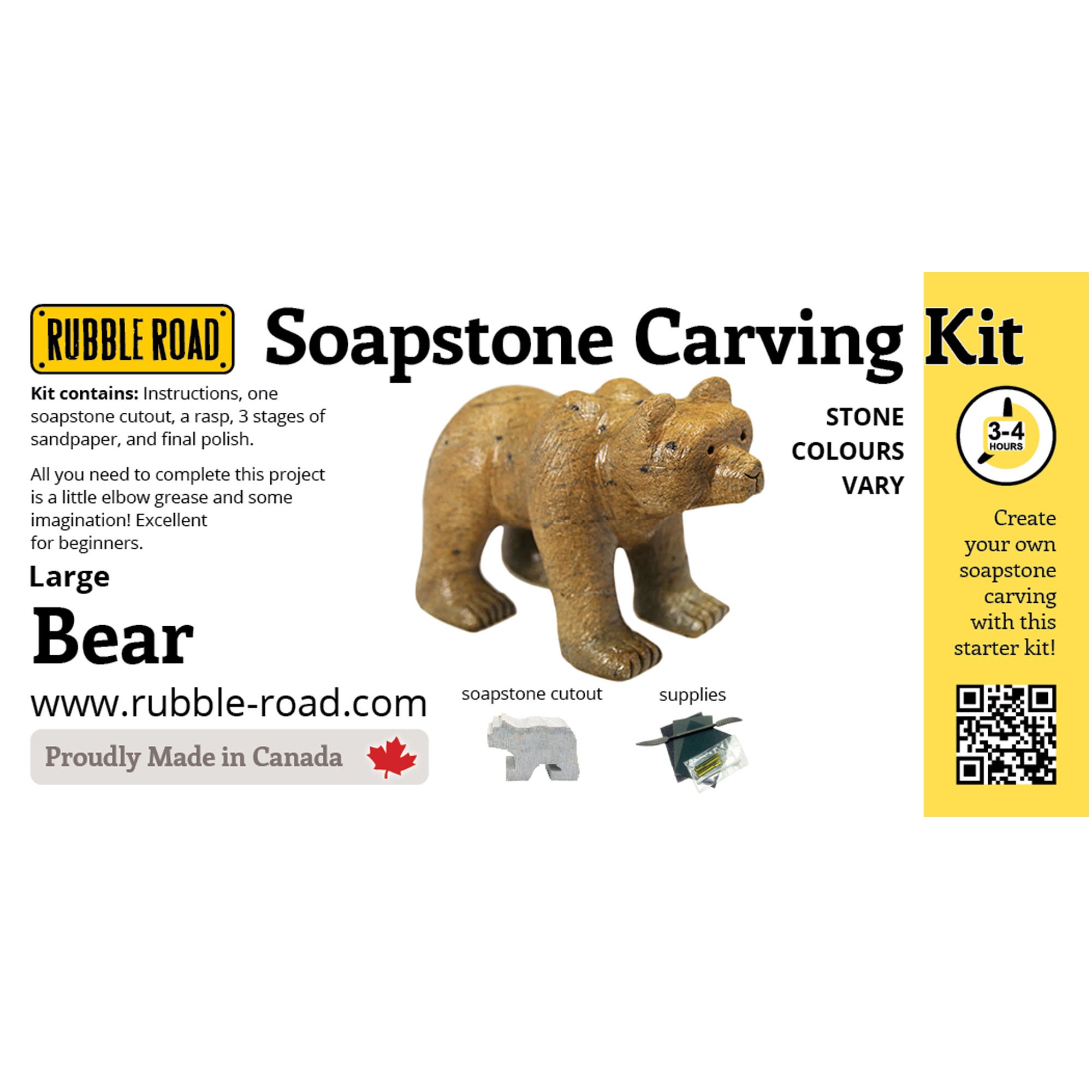 Bear Soapstone Carving Kit LARGE Kids Craft Kit Carving Etsy