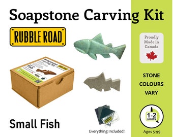 Fish Soapstone Carving Kit - Small Kit - Kids and Adult Craft Kit - Carving Activity Arts and Crafts DIY