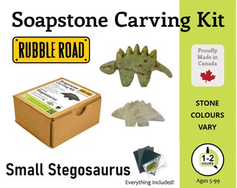 Stegosaurus Soapstone Carving Kit - SMALL- Kids and Adult Craft Kit - Carving Activity Arts and Crafts DIY