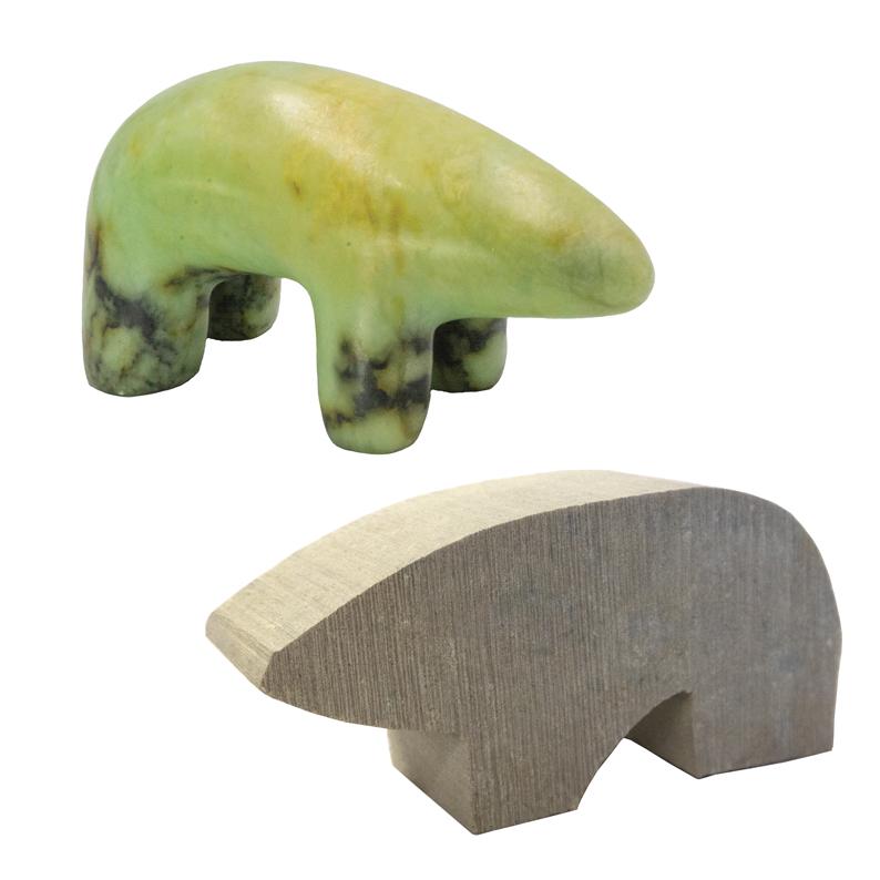 シロクマのソープストーン彫刻キット - 子供と大人のためのDIYクラフト