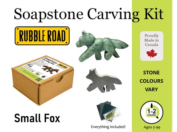 Fox Sculpture Soapstone Carving Kit Stone Carving DIY Kids and