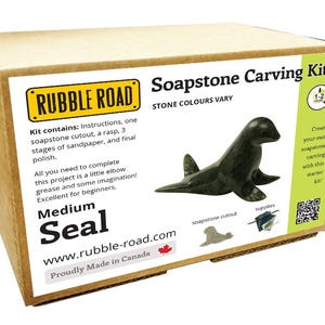 Seal Soapstone Carving Kit - Medium- Kids and Adult Craft Kit - Carving Activity Arts and Crafts DIY