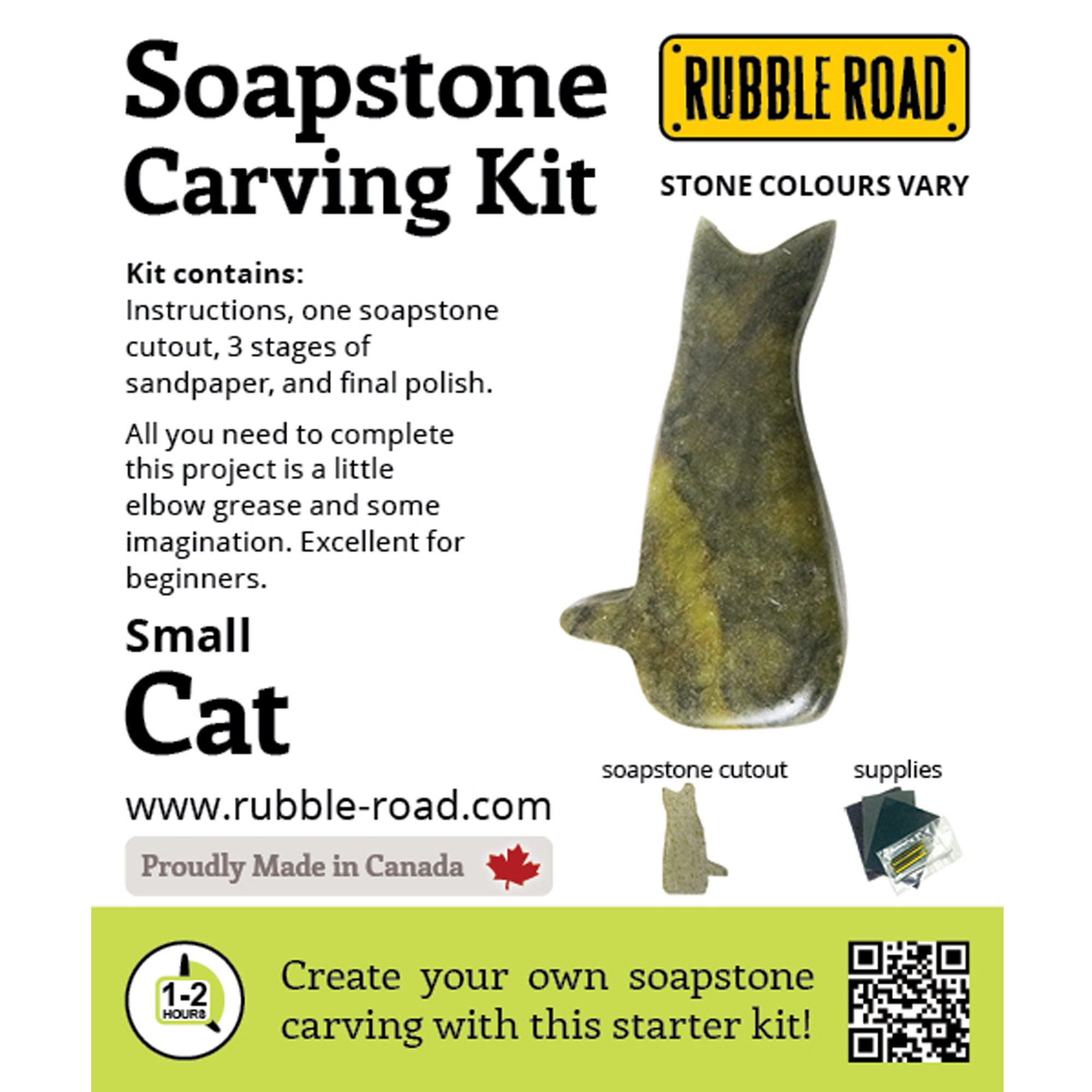 Cat Soapstone Carving Kit SMALL Kids and Adults Craft Kit Etsy