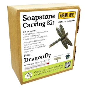 Dragonfly Soapstone Carving Kit - Small- Kids and Adult Craft Kit - Carving Activity Arts and Crafts DIY