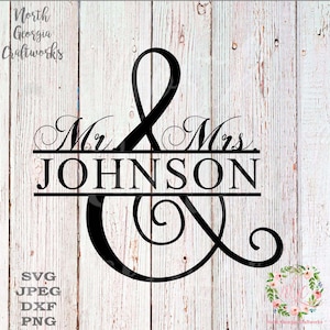 Cricut 用のウェディング SVG ファイル 結婚 SVG 愛 姓 SVG Mr and Mrs SVG カスタム婚約ギフト シルエット クリップ アート SVG JPEG PNG 個人