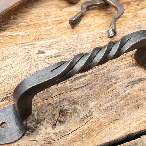 Hand Forged Iron Cabinet & Drawer Pull Handles - Blacksmith Style, Set Of 2, MPN BI58835 12 thumbnail image