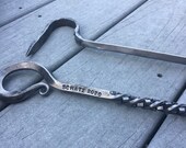 Personalized Rubiks Twist Fire Poker Hand Forged by a Blacksmith Customized Gift for Dad, Anniversary, Christmas, or House Warming