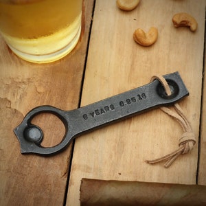 Personalized Bottle Opener | Hand Forged Beer Gift for Men, Dad, 6th Year Iron Anniversary, Groomsmen, Christmas Stocking Stuffer