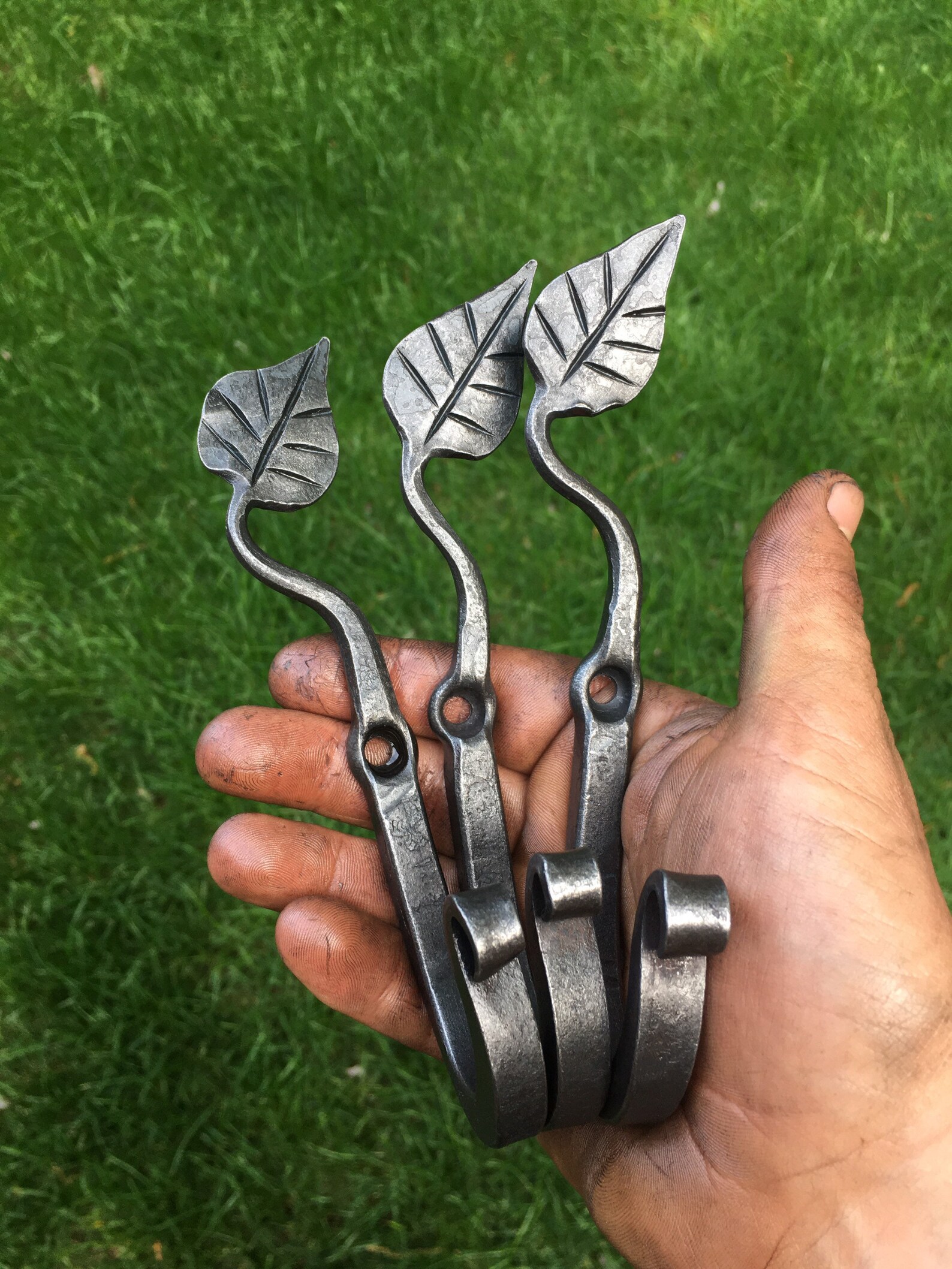 Hand Leaf Hook Iron Coat Hook Wall Hook Curled Etsy