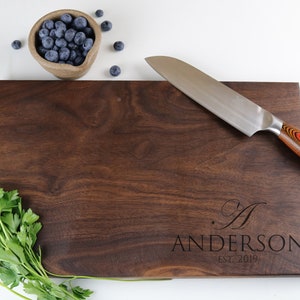 Engraved Cutting Board, Personalized Anniversary Gift, Christmas Gift, Hostess Gift, Walnut, Personalized Chopping Board,  Engraving 005