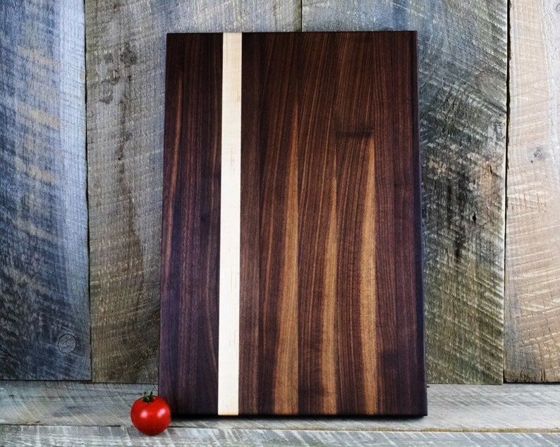 Walnut and Maple Cutting Board, Chopping Board, Butchers Block, Large, Cheese Board, Edge Grain, Canada, Free Shipping, Modern wood board image 3