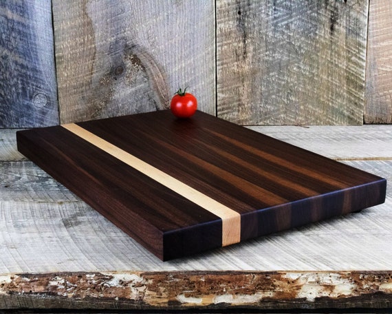Small Walnut Wood Thick Cutting Board, Solid Edge Grain Chopping Block, Nice  Gift for Friends 