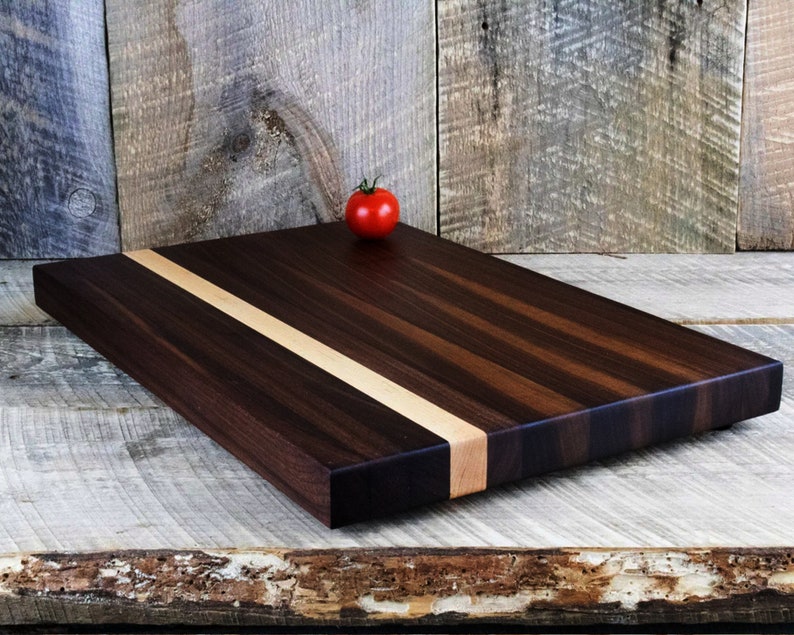 Walnut and Maple Cutting Board, Chopping Board, Butchers Block, Large, Cheese Board, Edge Grain, Canada, Free Shipping, Modern wood board image 1