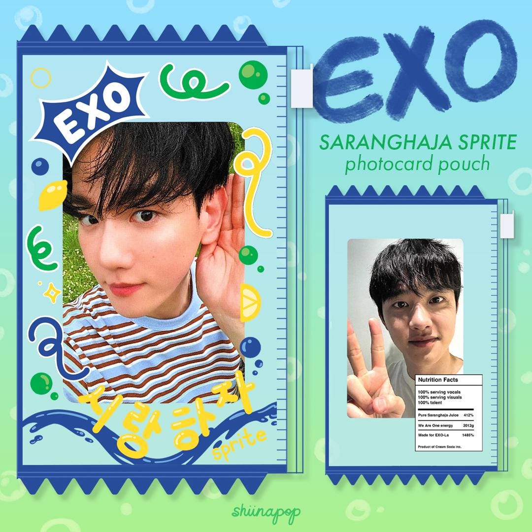 EXO Saranghaja Sprite Mini-pouch | EXO Photocard Holder - Etsy