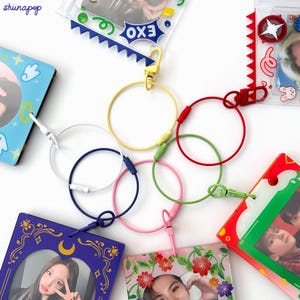 Argola de arame e fecho de pressão | Fecho seguro para porta-cartões de fotos, bichinhos de pelúcia e muito mais