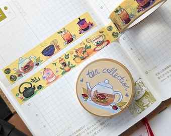 Fita adesiva decorativa para coleção de chá