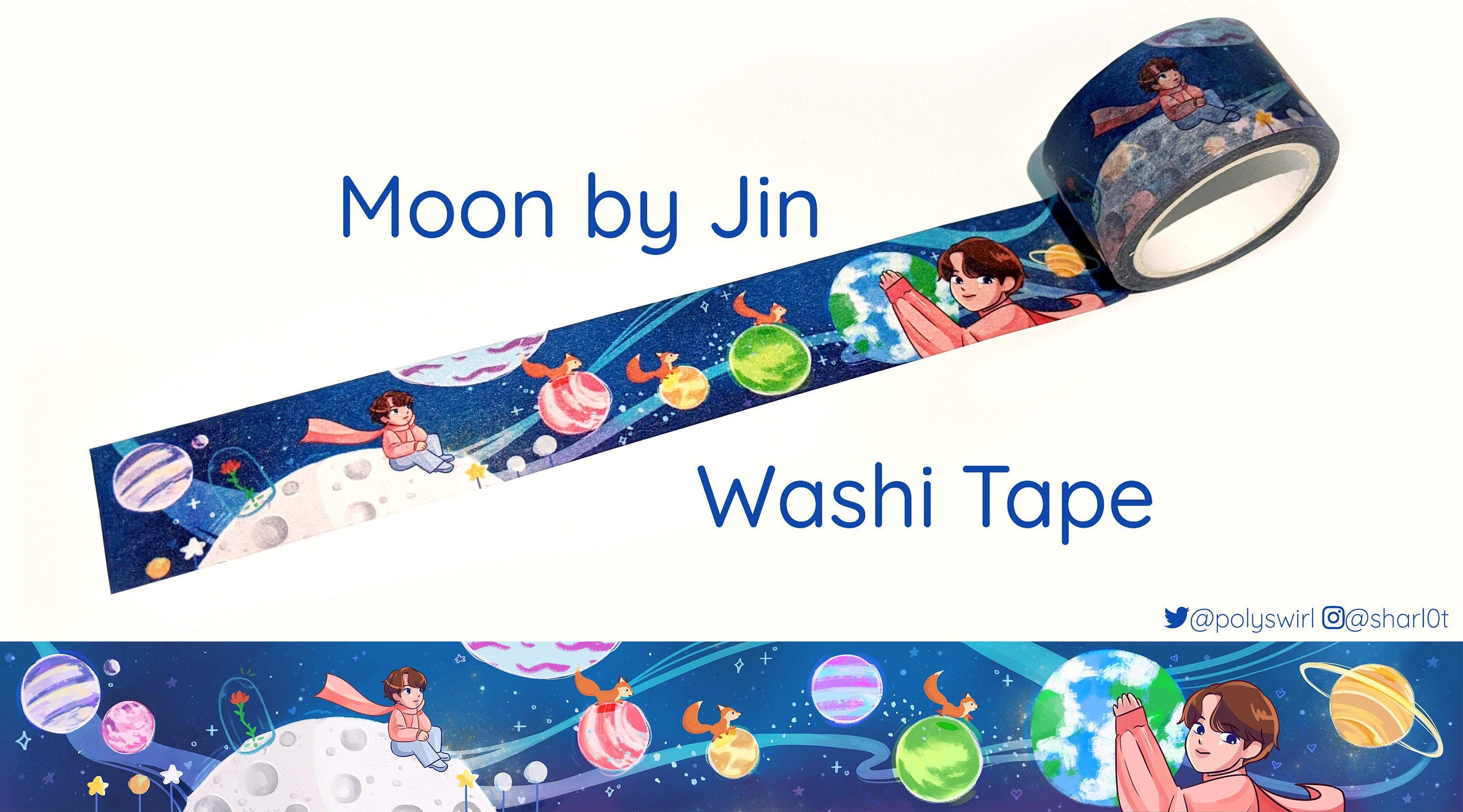 Blue Moon Washi Tape Moon Phase Washi Tape Celestial Washi Tape