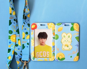 Lemon bunny card lanyard set | Lemon Fruits id holder