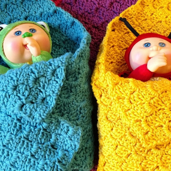 New Item! Doll  Blanket! Bright Colors, Best Seller, American Girl Crochet Blanket, Baby Doll Blanket, Girl Baby Doll Blanket, Country Goods