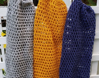 Handmade Crochet Plastic Bag Holder, Kitchen Storage Dispenser