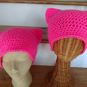 New Item Pink Pussy Hat, Kitty Hat, Pink Cat Hat, Teens Women Hat, Best Seller Pink Pussy Hats, Country Goods image 10