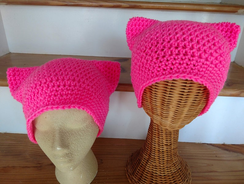 New Item Pink Pussy Hat, Kitty Hat, Pink Cat Hat, Teens Women Hat, Best Seller Pink Pussy Hats, Country Goods image 10