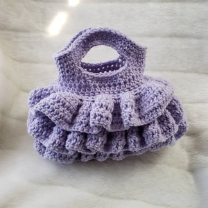 Neuer Artikel! Geschenk für kleine Mädchen! Kleinkind Geldbeutel, gekräuselte Mädchen Tasche, Lavendel gehäkelte Kleinkind / Mädchen Geldbörse, neues handgemachtes Einzelteil! Landware