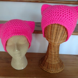 New Item Pink Pussy Hat, Kitty Hat, Pink Cat Hat, Teens Women Hat, Best Seller Pink Pussy Hats, Country Goods image 3