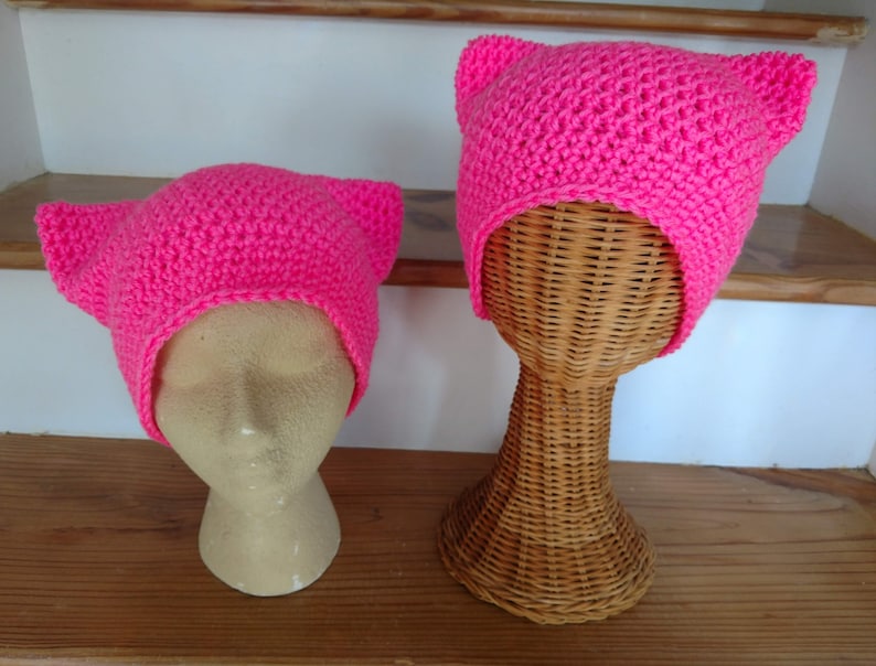 New Item Pink Pussy Hat, Kitty Hat, Pink Cat Hat, Teens Women Hat, Best Seller Pink Pussy Hats, Country Goods image 3