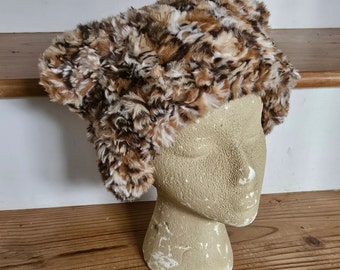 New Item! Faux Fur Cat Hat! Tiger Faux Fur Cat Hat! Handmade Fur Cat Hat, Winter Faux Fur Cat Hat, Best Seller Cat Hats, Tiger Colored Hat!