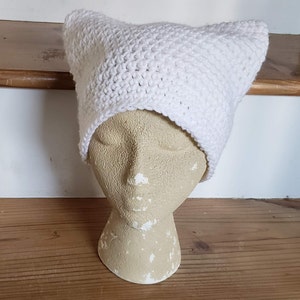 New Item! Cat Hat with Ears, Cat Beanie, Handmade Cat Beanie, Cat Ear Hats, Crocheted Cat Hats with Ears, White Cat Hat Beanie with Ears!