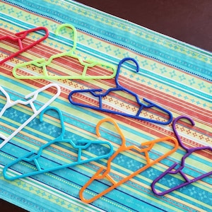 New Item! Doll Hanger Sale  (Package of 3), Doll Clothes Hanger, Fun Colored Doll Hangers, 3d Plastic Doll Hangers, Doll Hanger Sale!