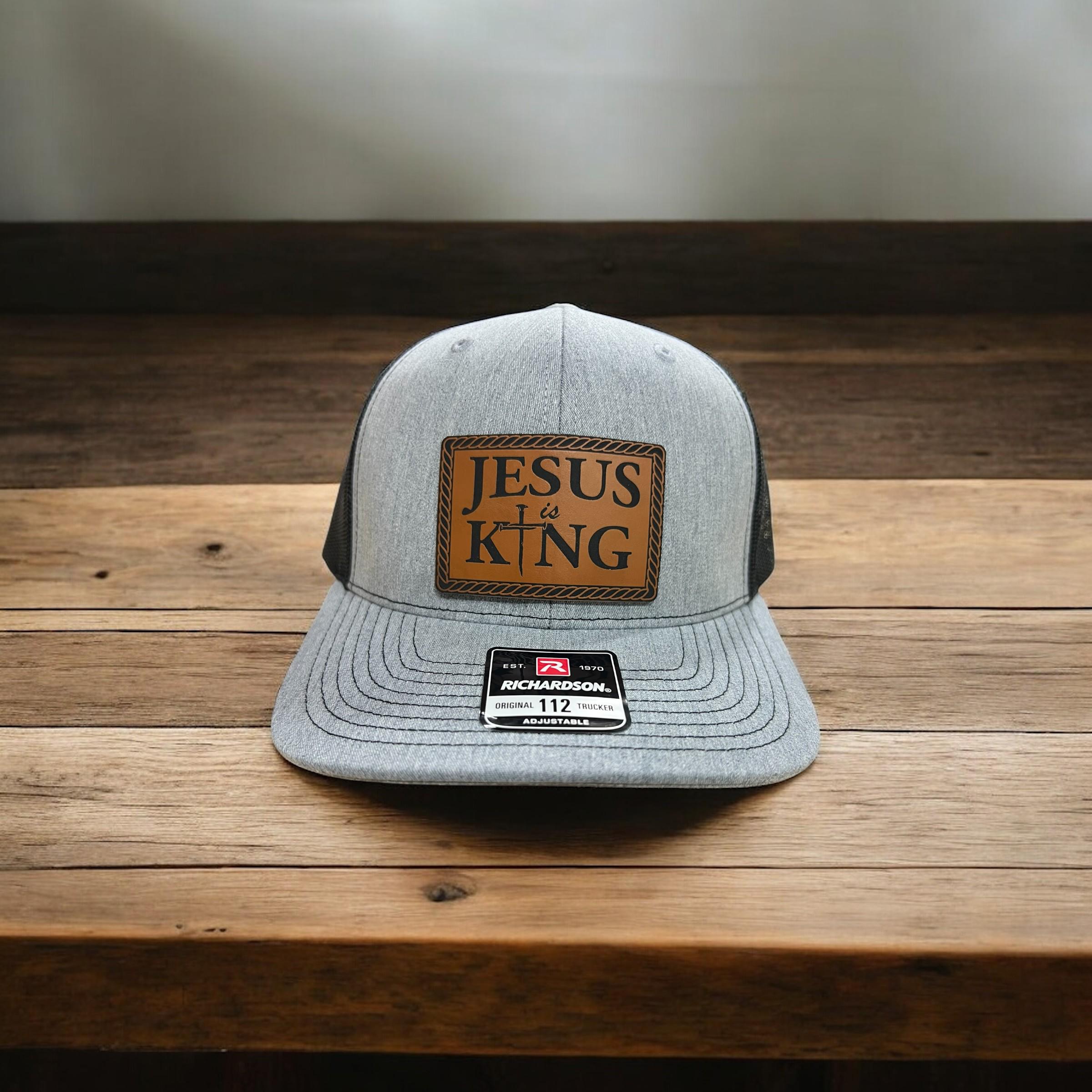 Jesus is King Patch Hat, Christian Hat, Premium Leatherette Hat,