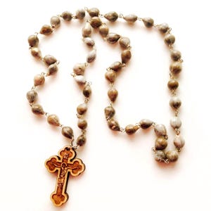 Mary's Tear's Orthodox prayer rope, Orthodox cross rosary, Christian prayer beads, chotki, Job's Tear's beads for Jesus prayer, Brojanica,