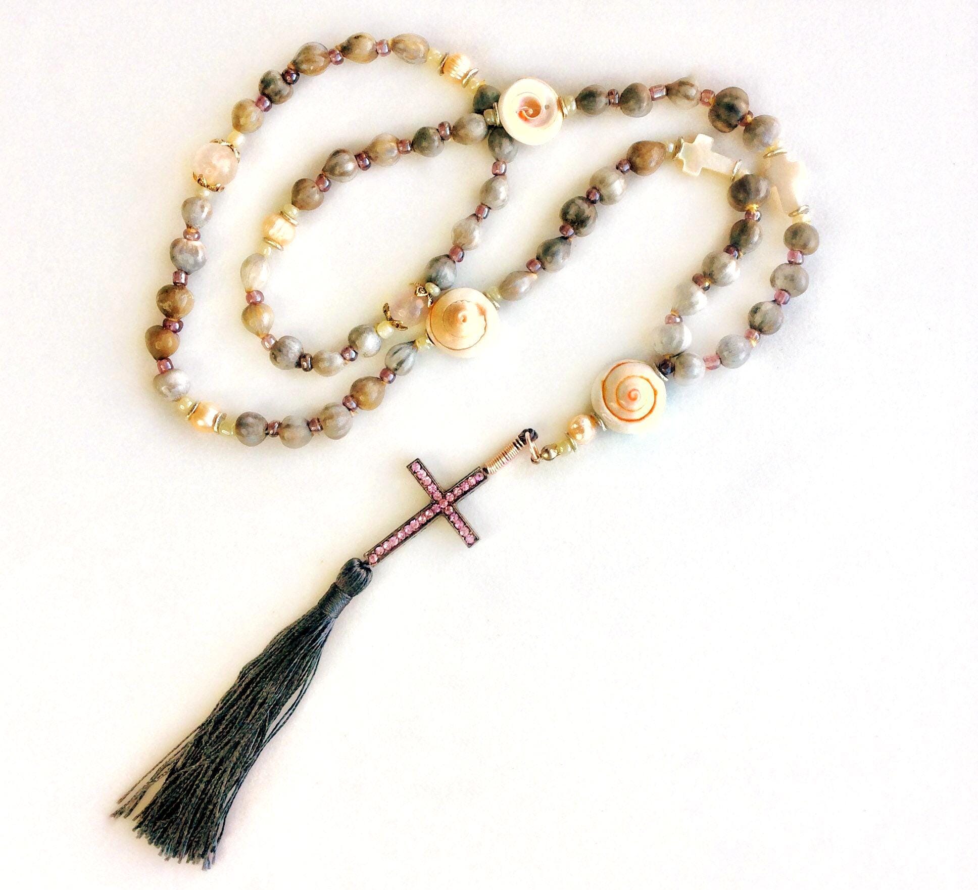 Rose Shell Orthodox Prayer Rope, Job's Tears Rosary With Tassel - Etsy