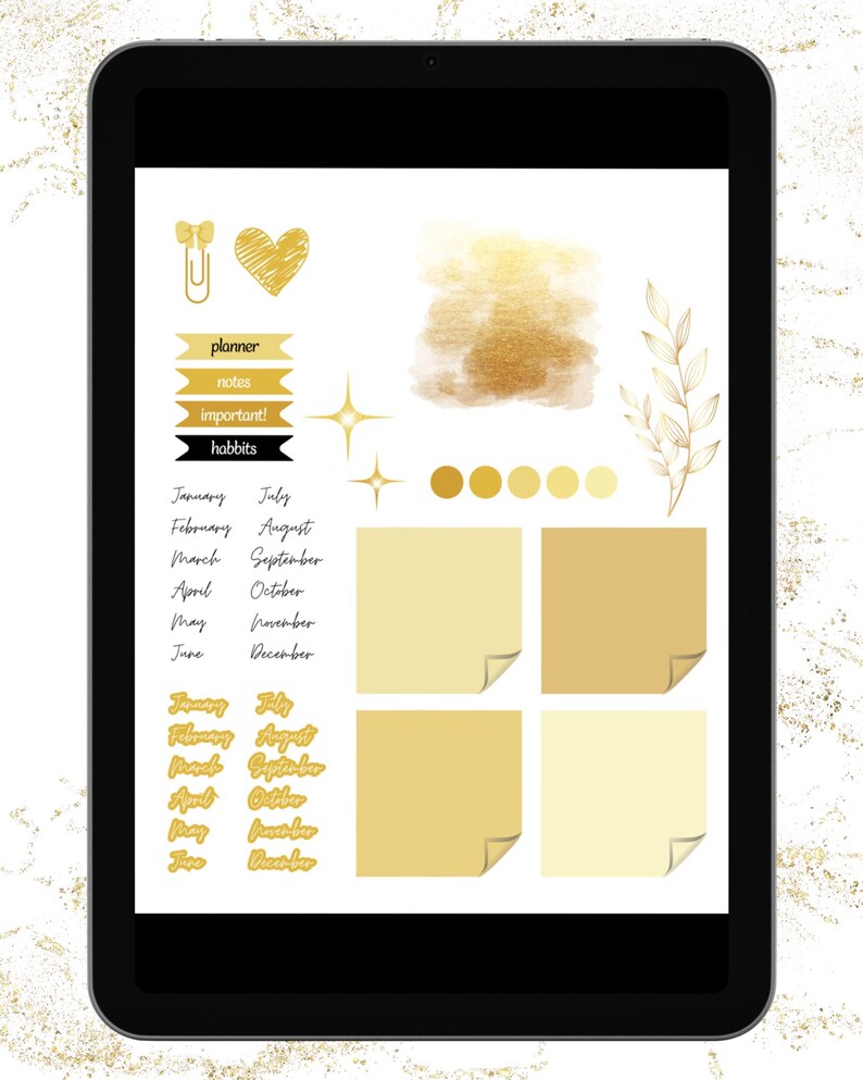 Aesthetic Black Gold Digital Planner Budget - Etsy