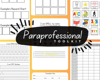 Paraprofessional Toolkit | Special Education Canva Template | PEC Cards, Schedules & Reward Charts