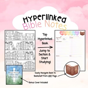 Hyperlinked Bible Study Template for Goodnotes | Clickable 66 Book Bible Notes Planner | Digital Bible Study PDF | Chapter Summary Pages