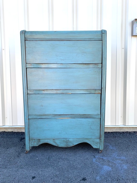 Antique Waterfall Blue Distressed Chest of Drawers Dresser Beachy Coastal Beach Bohemian Sofa Table Console TV Stand Etsy UK