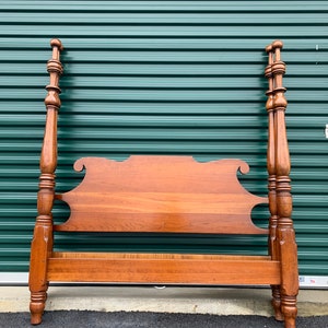 Full Size Maple Wood Vintage Four 4 Poster Bed Frame Farmhouse Rustic Log Cabin By Stickey
