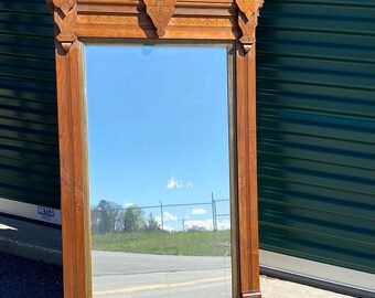 Antique Victorian Eastlake Fancy Ornate Bathroom Vanity Living Room Bedroom Decor Mirror