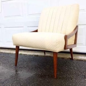 Kroehler Off White Mid Century Modern Designer Living Room Bedroom Office Chair retro MCM