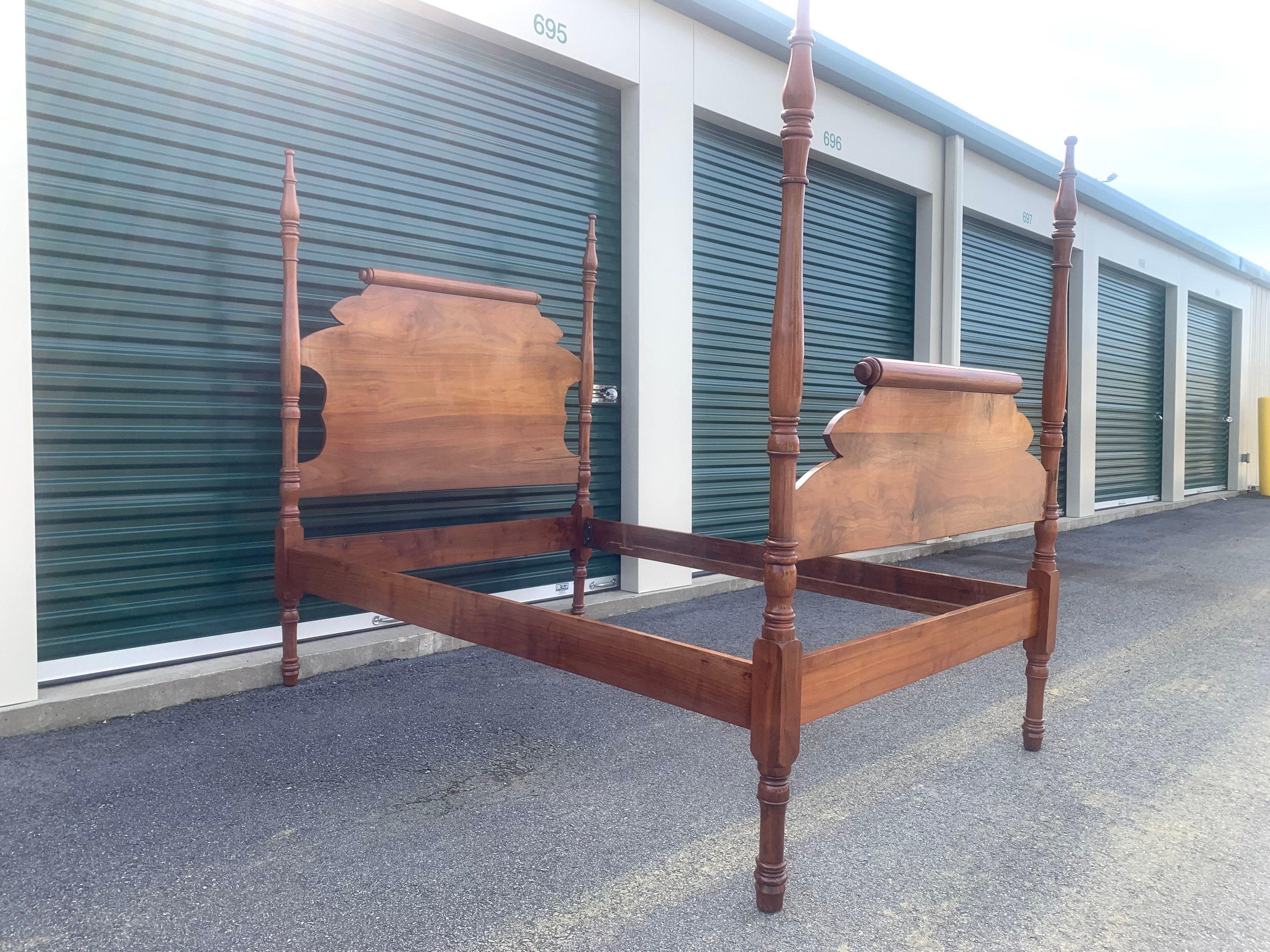 Antique Full Size Four 4 Poster Walnut Bed Frame Primitive - Etsy