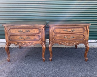 Vintage French Country Nightstands End Tables