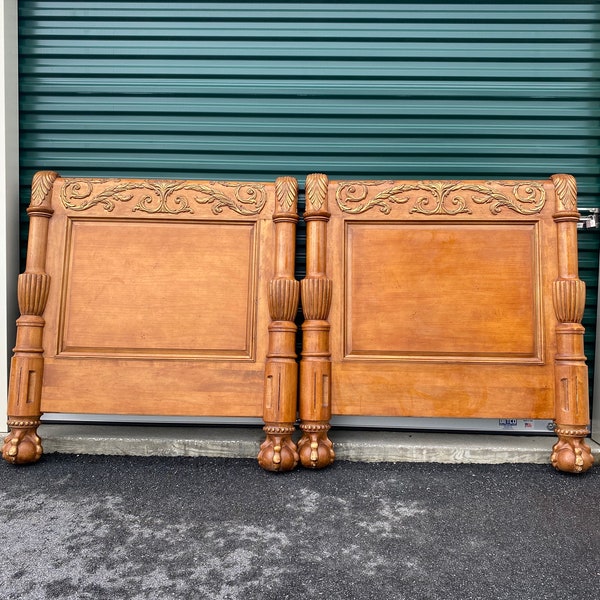 Pair of Twin Size Fancy Ornate French Country Headboards